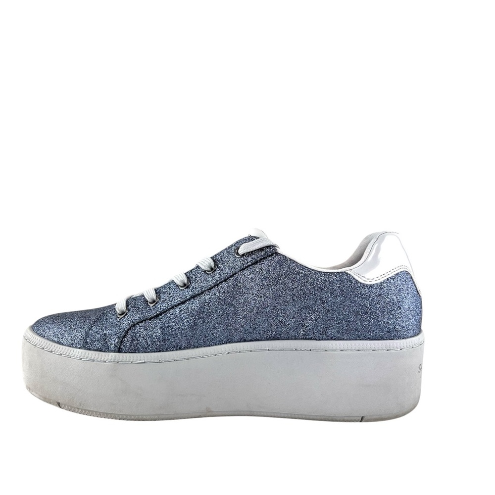 Skechers Plateau Glitter Platform Wedge Lace Up Sneakers - Picture 8 of 14